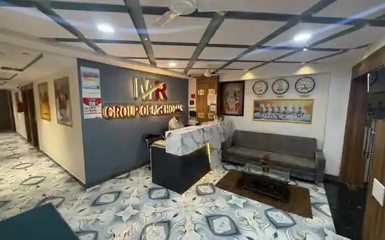 Reception and lobby lounge at Hotel Maruti R Ambli Bopal, Ahmedabad
